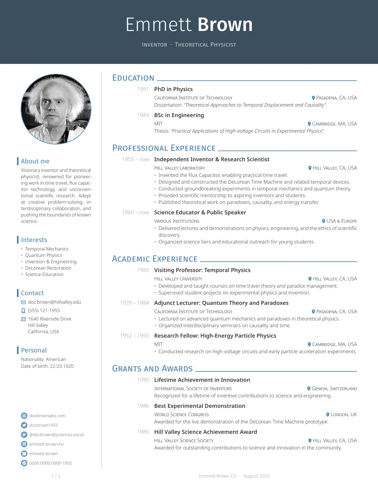 Modern Split CV Template